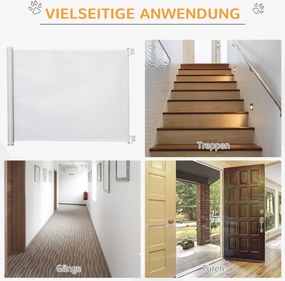 PawHut Bramka ochronna dla psa, metalowa barierka zabezpieczająca