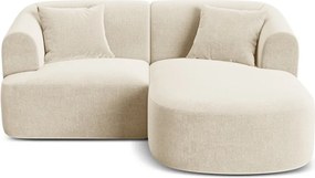 Beżowy aksamitny narożnik (prawostronny/z szezlongiem) Campi – Cosmopolitan Design