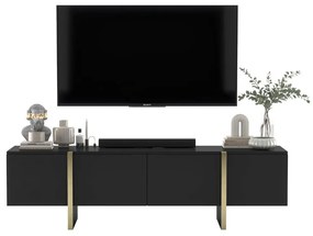 Szafka RTV GRANT 180cm czarny mat MEBLE LINDNER