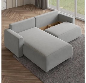 Niebieska rozkładana narożna sofa MONORA, dwustronna