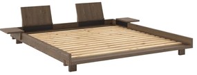 Brązowe łóżko dwuosobowe z litego drewna sosnowego ze stelażem 180x200 cm Social – Karup Design