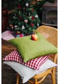 Lniana poszewka na poduszkę 50x50 cm Red Gingham – Linen Tales
