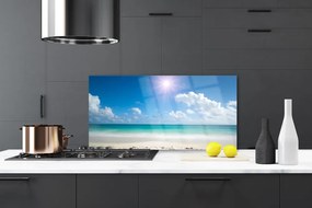 Szkło do Kuchni na Ścianę Słoneczny Dzień Na Plaży