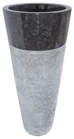 Umywalka łazienkowa LANTA – stojąca, na cokole, marmur – kolor szary