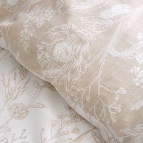 Beżowa flanelowa pościel dwuosobowa 200x200 cm Floral Toile – Bianca