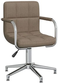 Pikowany fotel biurowy obrotowy bez kółek taupe B7-R59