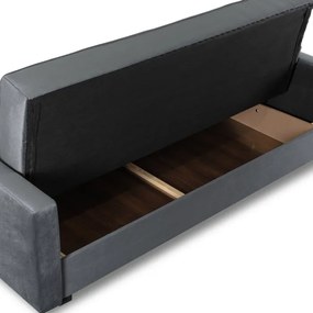 Sofa z Funkcją Spania ALUNA Rozkładana Wersalka Dwuosobowa Szara Nowoczesna do Salonu