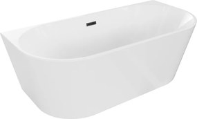 Mexen Oval wanna wolnostojąca przyścienna 170 x 80 cm, biała, przelew czarny - 52671708000-70