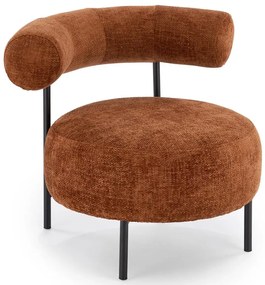 Cynamonowy designerski fotel wypoczynkowy - Roger