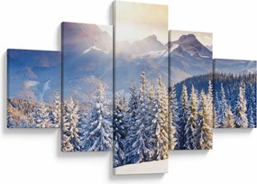 Obraz - Krajobraz górski zimą (125x70 cm)