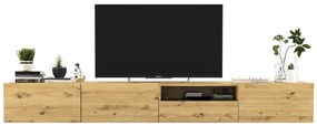 Zestaw ściennych szafek rtv z szufladą dąb artisan- Merol 12X