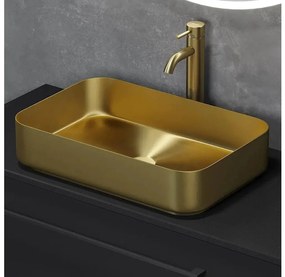 BATH DELUXE 06-052-18-70-00 - Umywalka nablatowa LJORDAL 52x34 cm stal/mosiądz