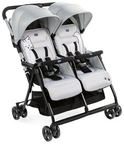 Chicco - Sportowy wózek dla bliźniąt OHLALA TWIN Silver Cat srebrny