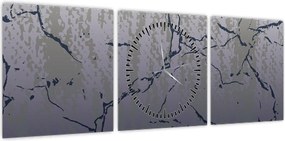 Obraz - Niebiesko-złota abstrakcja N⁰1 (z zegarem) (90x30 cm)