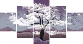 Obraz - Drzewo w chmurach (125x70 cm)