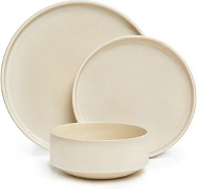 18-częściowy zestaw kremowych naczyń z kamionki Bonami Selection Malia