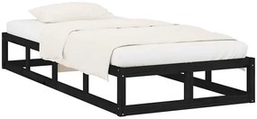 Czarne jednoosobowe łóżko z drewna 90x200 Z1-K66