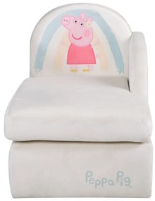 Biała aksamitna sofa dla dzieci 75 cm Peppa Pig – Roba