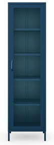 Witryna szklana do salonu wąska granatowa Modern LUIGI 500 x 1800 x 350 mm