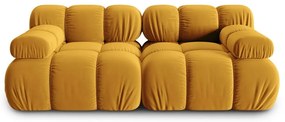 Żółta aksamitna sofa 188 cm Bellis – Micadoni Home