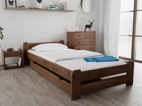 Łóżko Emily 90 x 200 cm, dąb Stelaż: Ze stelażem listwowym elastycznym, Materac: Materac Deluxe 10 cm