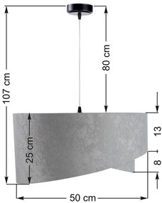 Szaro-srebrna lampa wisząca asymetryczna - EX974-Tamo