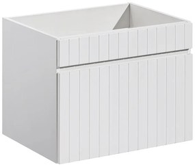 Biała ścienna szafka umywalkowa 60 cm z lamelami P0-K09