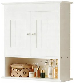 Szafka łazienkowa wisząca biała 2-drzwiowa skandynawski ścienna półki loft