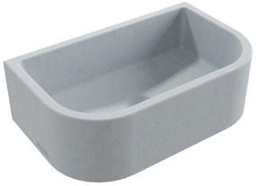 Umywalka betonowa półokrągła wisząca / nablatowa bez otworu na baterię 49 x 30 cm PALANGA | różne kolory : Kolor - Jasny szary, Typ montażu - nablatowa