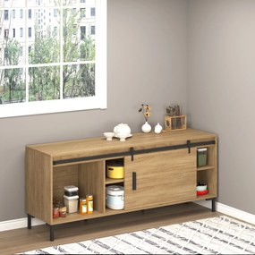 HOMCOM Zestaw do Drzwi Przesuwnych Prowadnica Stal Węglowa Czarna do Drewnianych Drzwi 183x06x18cm | Aosom PL