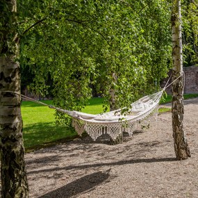 Hamak ogrodowy z frędzelkami 200 x 100 cm ecru PATIO