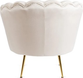 Fotel Wypoczynkowy do Salonu ANGEL Kremowy Muszelka Welurowy Nowoczesny