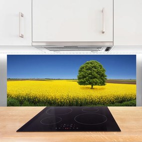 Panel Szklany do Kuchni Samotne Drzewo w Polu