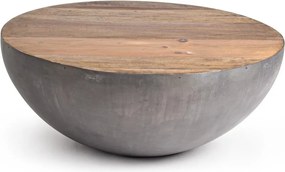 Szary/w naturalnym kolorze metalowy okrągły stolik ø 90 cm Lancaster – Bizzotto