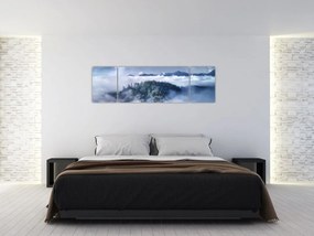 Obraz lasu we mgle (170x50 cm)