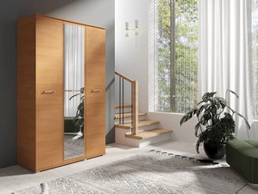 Szafa Otwierana Trzydrzwiowa LUSTRO 120cm x 200cm OLCHA | Półki + Wieszak