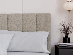 Czarne łóżko podwójne z zagłówkiem boucle 160x200 W2-B04