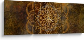 Obraz - Mandala radości (z zegarem) (90x30 cm)