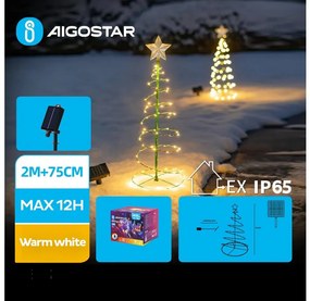 Aigostar - LED solarny dekor świąteczny LED/0,26W/3,7V 75cm IP65 ciepła biel