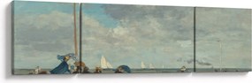 Obraz - Eugène Boudin, Beach  at Trouville, reprodukcje (170x50 cm)