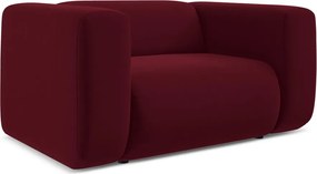 Bordowy aksamitny fotel Ekahi – Makamii