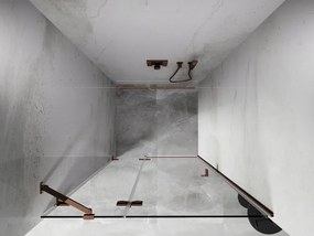Mexen Lunar drzwi prysznicowe uchylne lewe 125 cm, transparent, różowe złoto - 834-125-000-60-00-L
