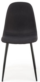 Krzesło czarne tapicerowane, tkaniną, na czarnych nogach K449