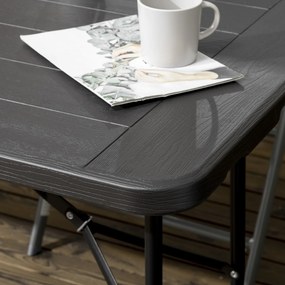 Outsunny Stół ogrodowy składany dla 6 osób imitacja drewna ciemnoszary 180x755x73cm | Aosom PL