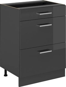 Szafka dolna do kuchni antracyt wysoki połysk 60x46x81.6 r-line