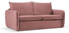 Różowa aksamitna rozkładana sofa 194 cm Vienna – Cosmopolitan Design