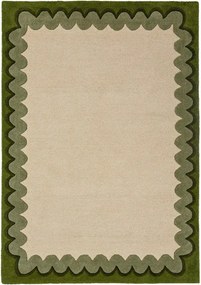 Zielony/w naturalnym kolorze wełniany dywan tkany ręcznie 200x290 cm Wiggle Wool – Flair Rugs