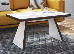 Nowoczesna ława pokojowa w wysokim połysku Ala biało/czarna