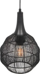 Lampa wisząca w kolorze matowej czerni z metalowym kloszem Soraya – Trio