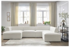 Biały narożnik modułowy z materiału bouclé (prawostronny/w kształcie litery U) Megeve – Bobochic Paris